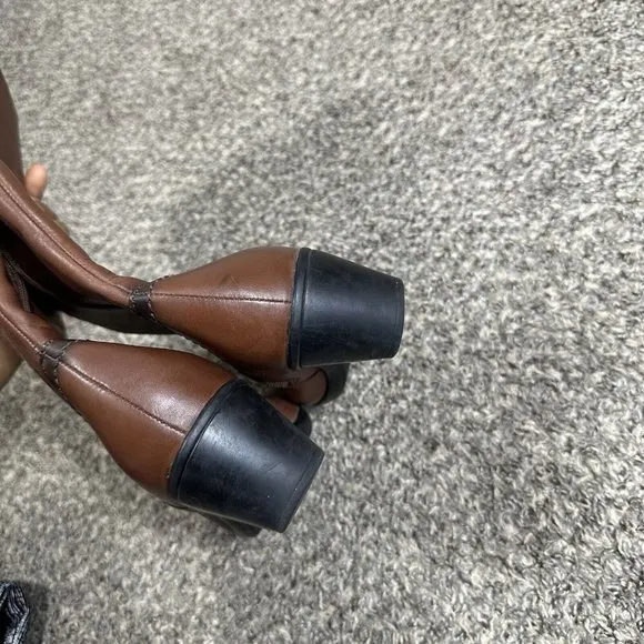 Clarks INGALLS VICKY 2 Tall Brown Leather Riding Boots Women’s Size 8.5 W Heeled