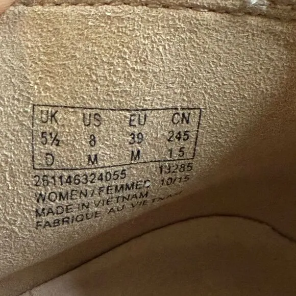 Clarks Leather Buckle Tan Taupe Ankle Boots Size 8