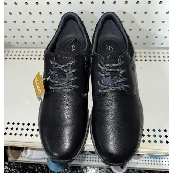 Clarks Motion Trek PT Mens Leather Casual Lace Up Sneakers Shoes Size 10 Black
