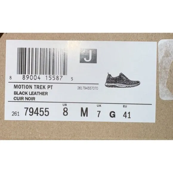 Clarks Motion Trek PT Mens Leather Casual Lace Up Sneakers Shoes Size 8 Black
