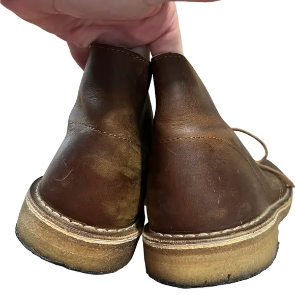 Clarks Originals Men's Brown 100% Leather Ankle Chukka Boots Size 9.5