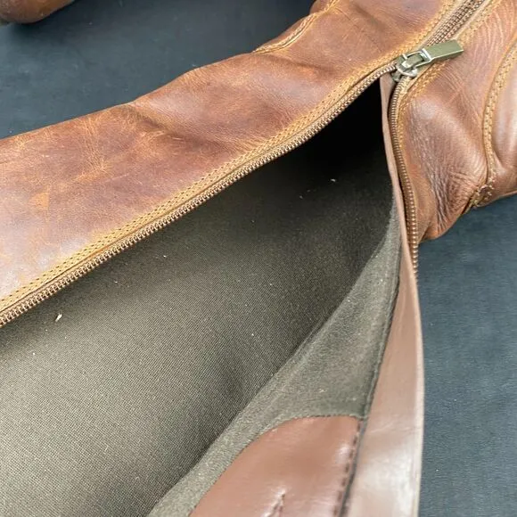 Clarks Orinoco Eave Womens 9.5 Tall Leather Riding Boots Brown Burnished Leather