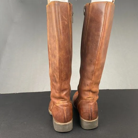 Clarks Orinoco Eave Womens 9.5 Tall Leather Riding Boots Brown Burnished Leather