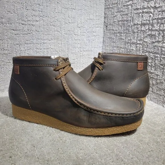 Clarks Shacre Men's Size 11.5 US Brown Leather Beeswax Ankle Boots