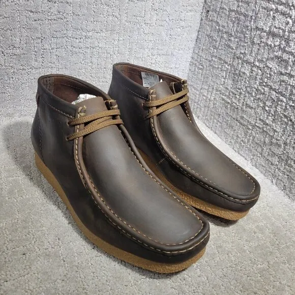 Clarks Shacre Men's Size 11.5 US Brown Leather Beeswax Ankle Boots