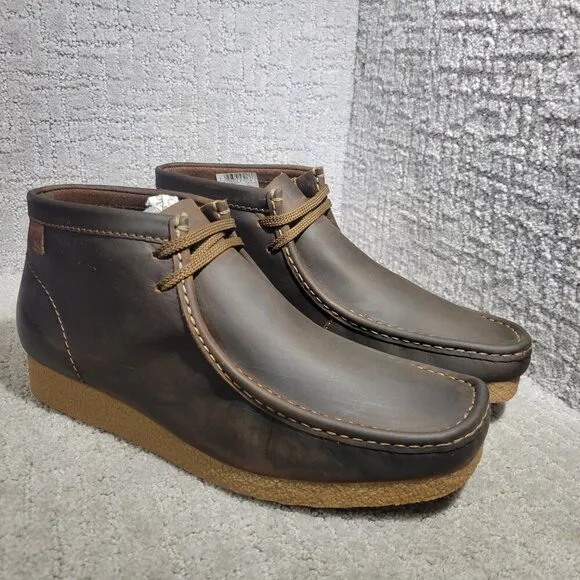 Clarks Shacre Men's Size 11.5 US Brown Leather Beeswax Ankle Boots
