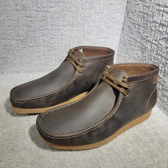 Clarks Shacre Men's Size 11.5 US Brown Leather Beeswax Ankle Boots