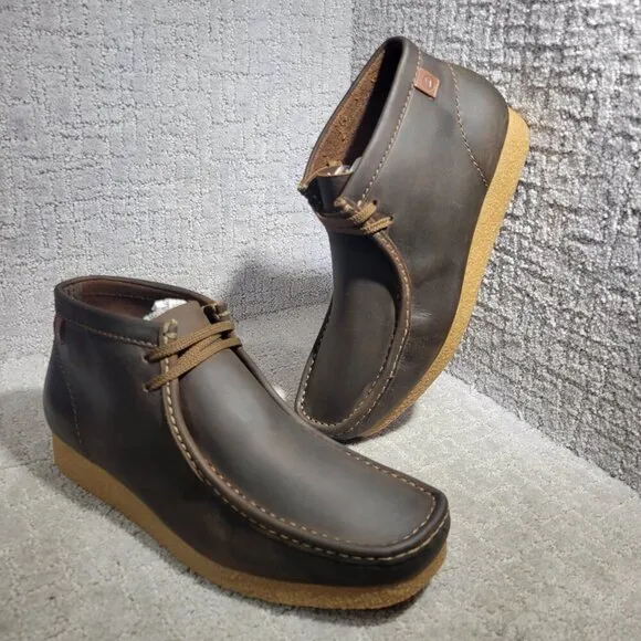 Clarks Shacre Men's Size 11.5 US Brown Leather Beeswax Ankle Boots