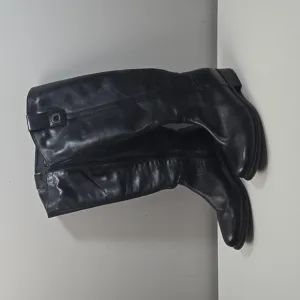 Clarks Tall Leather Zippered Black Boots