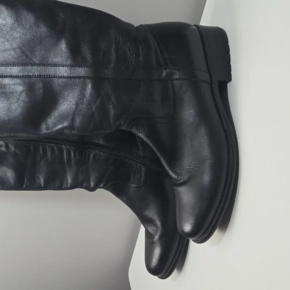 Clarks Tall Leather Zippered Black Boots