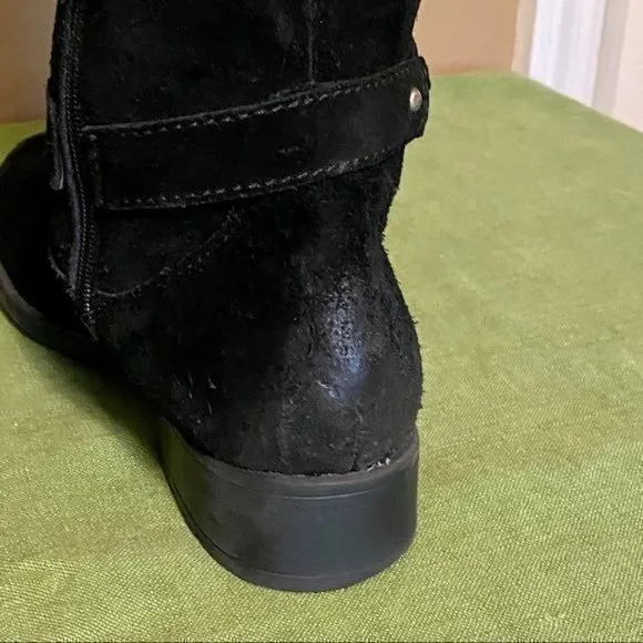 Clarks‎ tall suede black boots with  1” heel