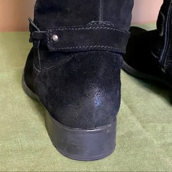 Clarks‎ tall suede black boots with  1” heel