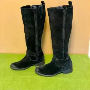 Clarks‎ tall suede black boots with  1” heel