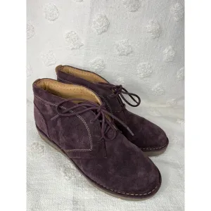 Clarks Unstructured Chukka Ankle Boots Un Astin Purple Suede Leather Women’s 8