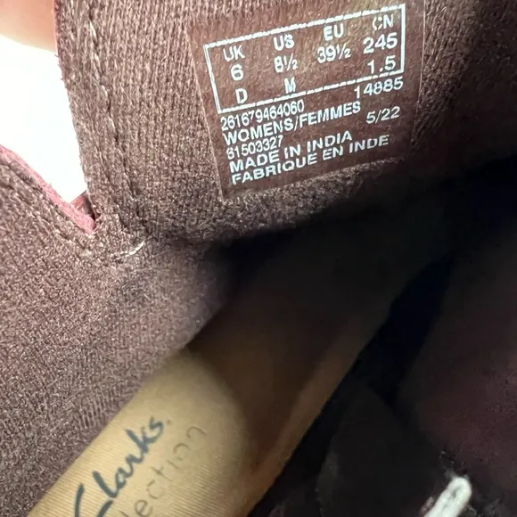 Clarks Women Leather Ankle Boots Size 8.5