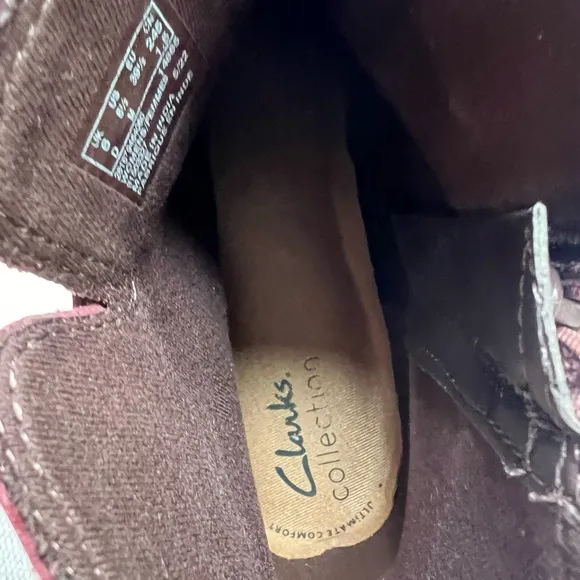 Clarks Women Leather Ankle Boots Size 8.5