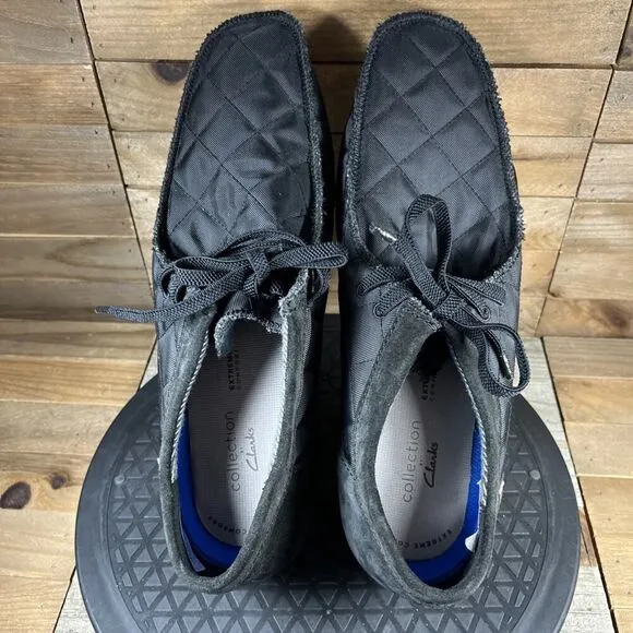 Clarks Mens Size US 10.5 Shacre II Step Black Casual Moccasin Shoes Lace Up NEW