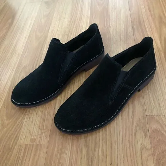 Clarks Somerset Cabaret City Black Suede Loafer Comfort Flat Shoes