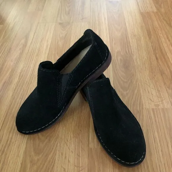 Clarks Somerset Cabaret City Black Suede Loafer Comfort Flat Shoes