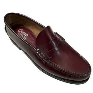 CLASSIC COLLECTION Spain Men's Size 9.5 EE Genuine Leather Penny Loafers Oxblood