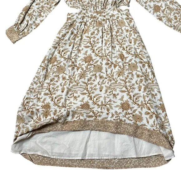 CLEOBELLA GRACEY MIDI DRESS WITH SIDE CUTOUTS IN AUTUMN FLORAL BLOCK PRINT