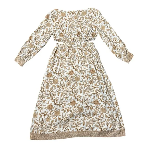 CLEOBELLA GRACEY MIDI DRESS WITH SIDE CUTOUTS IN AUTUMN FLORAL BLOCK PRINT