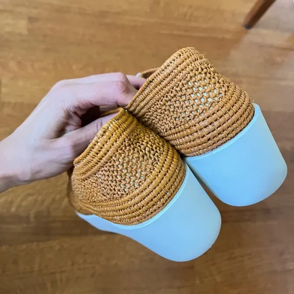 Clergerie Raffia platform shoes