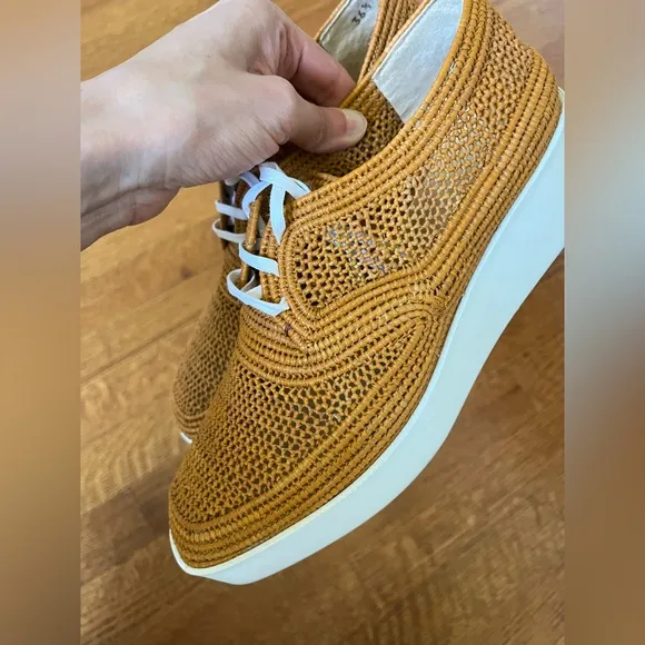 Clergerie Raffia platform shoes