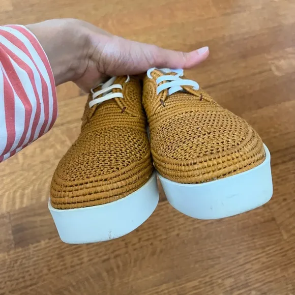 Clergerie Raffia platform shoes
