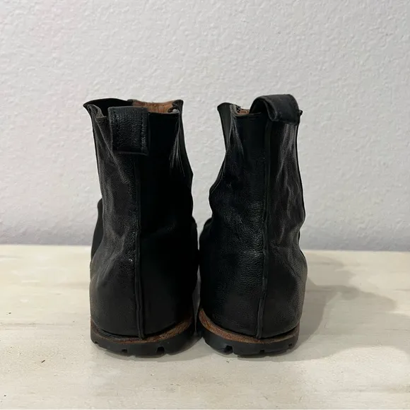 Cliff Dweller Black Leather Ankle Boots