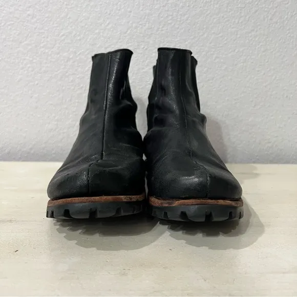 Cliff Dweller Black Leather Ankle Boots