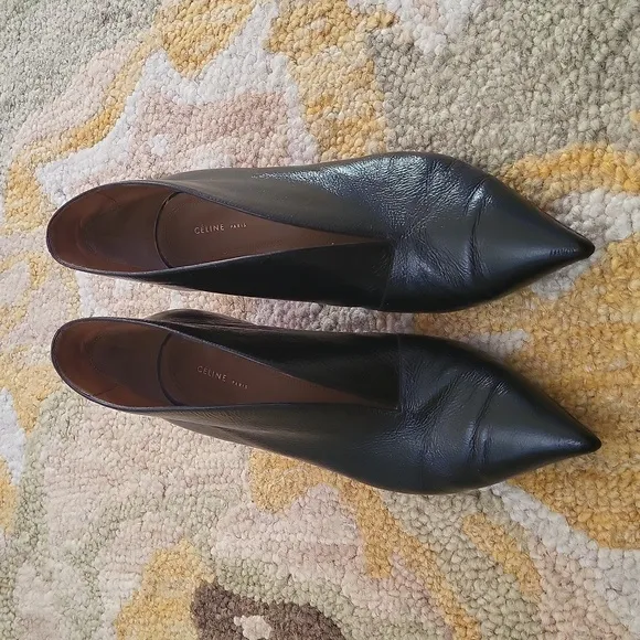 Céline pointy patent ankle boots