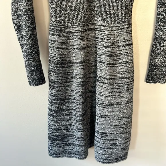 Club Monaco Wool Henley Sweater Dress Size XS Black White Gray