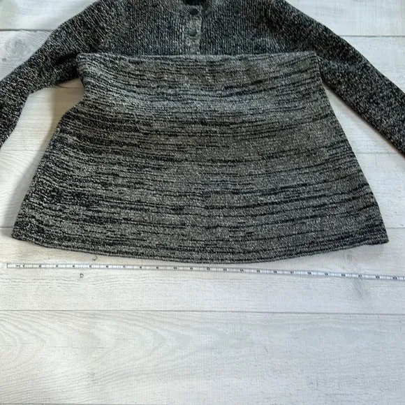 Club Monaco Wool Henley Sweater Dress Size XS Black White Gray
