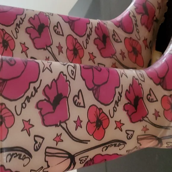 Coach Floral Poppy Tall Rain Boots
