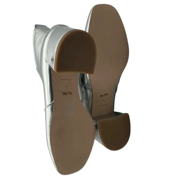 Coach leather Silver Ankle Boots size 7B