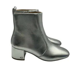 Coach leather Silver Ankle Boots size 7B