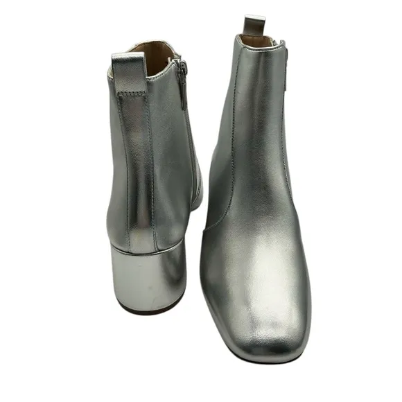 Coach leather Silver Ankle Boots size 7B