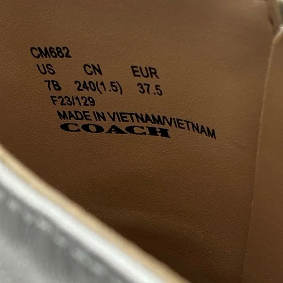 Coach leather Silver Ankle Boots size 7B