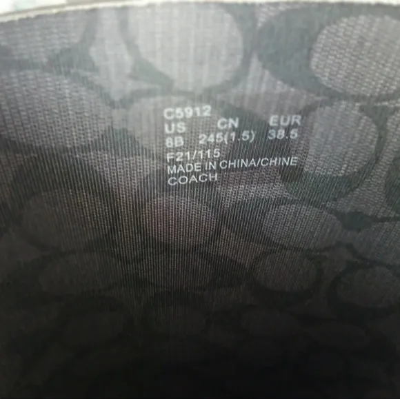 Coach Riley Tall Rubber Rain Boots Black W/ Gold Buckle Hangtag Size 8B