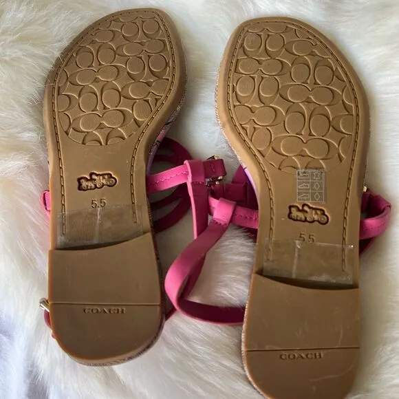 Coach sandals fuchsia “c” logo