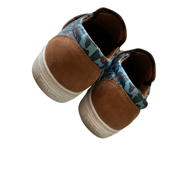 Coach Wild Beast Leather Slip-On Flats | Animal Print Floral | Size 7 Approx.