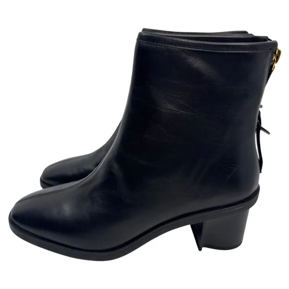 Coach Women's Gabi Black Leather Ankle Boots Size 9.5