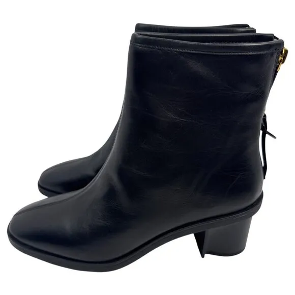 Coach Women's Gabi Black Leather Ankle Boots Size 9.5