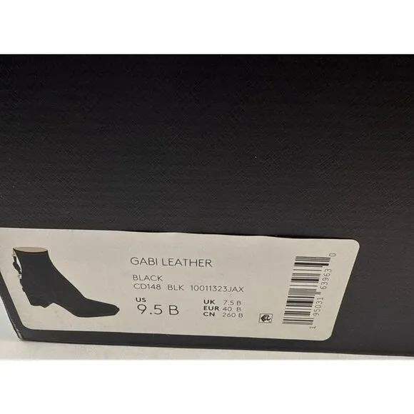 Coach Women's Gabi Black Leather Ankle Boots Size 9.5