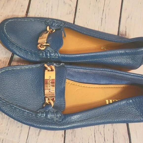 Coach Women's Marley Comfy Elegant Blue Loafers Sz 7.5 NWOB