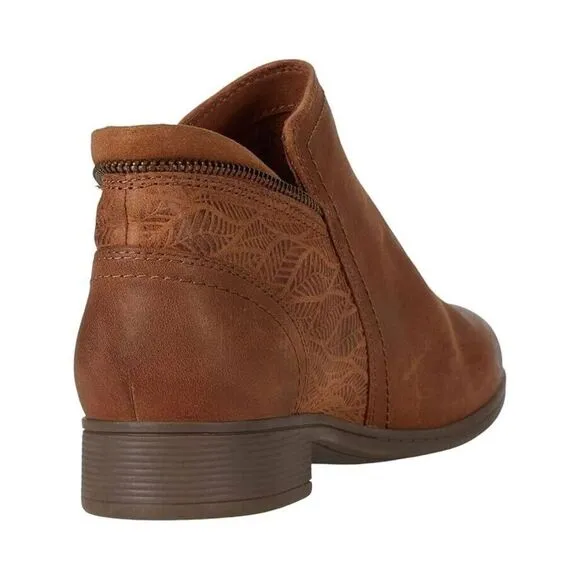 Cobb Hill Crosbie Boots Women's US 8 Tan Leather Block Heel Ankle Bootie ZPO1829