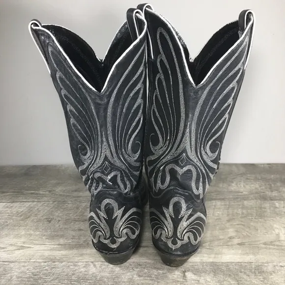 Code West Western Black Black Womens Riding Cowgirl Rodeo Cowboy Boots Size 8.5
