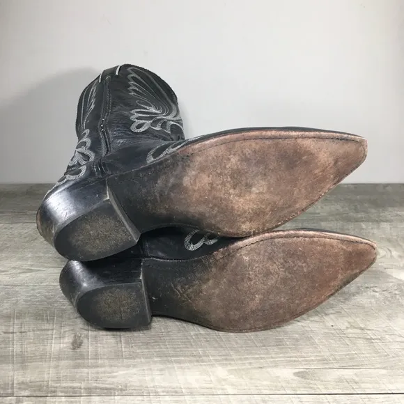 Code West Western Black Black Womens Riding Cowgirl Rodeo Cowboy Boots Size 8.5