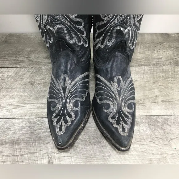 Code West Western Black Black Womens Riding Cowgirl Rodeo Cowboy Boots Size 8.5